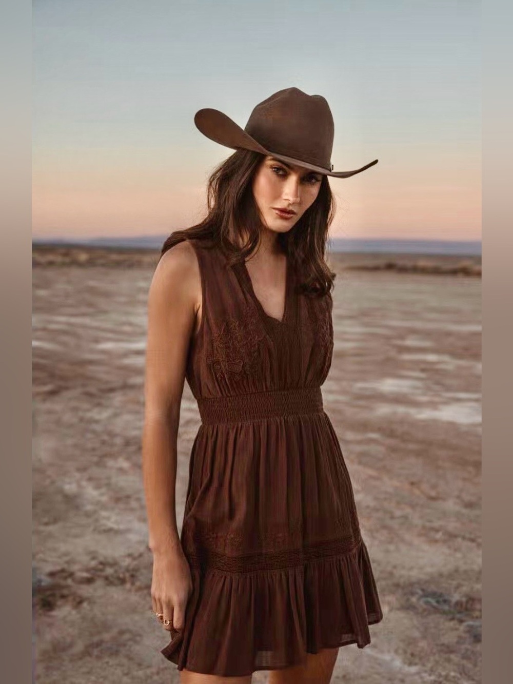 Shyanne Embroidered Smocked Waist Mini Dress